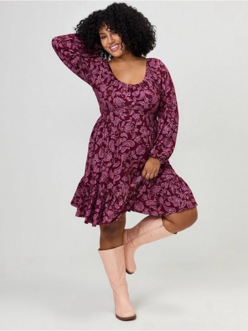 Torrid Super Soft Long Sleeved Tiered Mini Dress - Size 0X - NWOT!